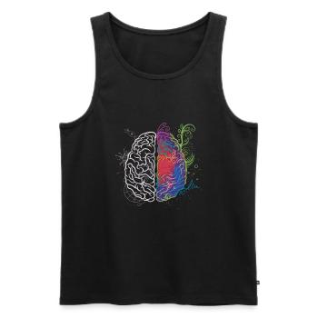 brain - Men's Premium Organic Tank Top - black - Front - AI Model Male 178 light (178cm)