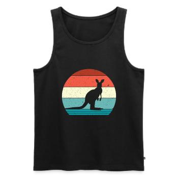 Kangourou Marsupial Kangourou Mammifères - Débardeur bio Premium Homme - noir - Devant - AI Model Male 178 light (178cm)