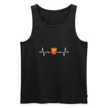 Frites Frites Frites Frites Frites Fastfood Pouls - Débardeur bio Premium Homme - noir - Devant - Michal (187cm)