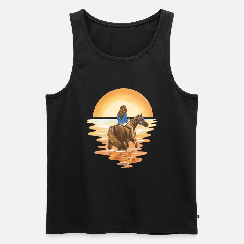 Pferd - Männer Premium Bio Tank Top - Schwarz