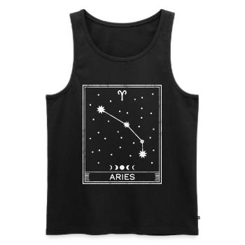 Widder Sternzeichen - Männer Premium Bio Tank Top - Schwarz - Vorne - AI Model Male 178 light (178cm)