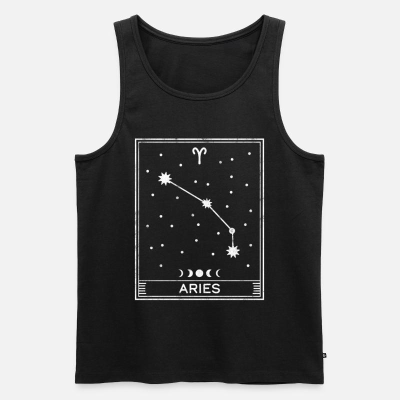 Widder Sternzeichen - Männer Premium Bio Tank Top - Schwarz