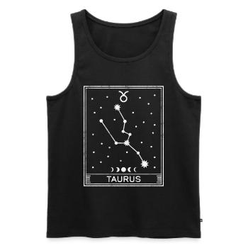 Taurus Star Sign - Men's Premium Organic Tank Top - black - Front - Michal (187cm)