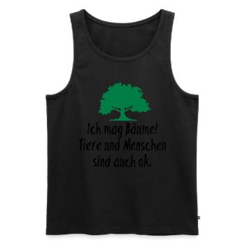 Ich mag Bäume I Lustige Coole Sprüche I Natur Wald - Männer Premium Bio Tank Top - Schwarz - Vorne - Michal (187cm)