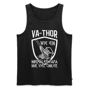 Va-Thor Vater Thor Vatertag Wikinger Papa Geschenk - Männer Premium Bio Tank Top - Schwarz - Vorne - AI Model Male 178 light (178cm)