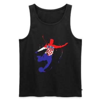 Kroatien Fußball Trikot Flagge Hrvatska Vatreni - Männer Premium Bio Tank Top - Schwarz - Vorne - AI Model Male 178 light (178cm)