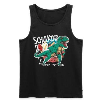 Schulkind 2022 Dino cool - Männer Premium Bio Tank Top - Schwarz - Vorne - Michal (187cm)