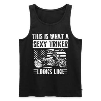 Trikes dictons | Trike Triker Biker Idées cadeaux - Débardeur bio Premium Homme - noir - Devant - Michal (187cm)
