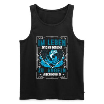 Im Leben gibt es mehr Dinge als nur zu angeln - Männer Premium Bio Tank Top - Schwarz - Vorne - Michal (187cm)
