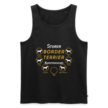 BORDER TERRIER Chemise d'idées cadeaux - Débardeur bio Premium Homme - noir - Devant - Michal (187cm)