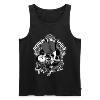 Achieve goals skull skull motivation idea - Men's Premium Organic Tank Top - black - Front - AI Model Male 178 light (178cm)