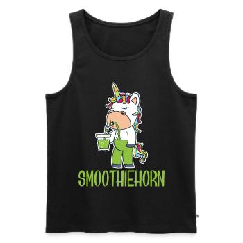Drôle Licorne Boissons Smoothie Vert Vegan - Débardeur bio Premium Homme - noir - Devant - Michal (187cm)