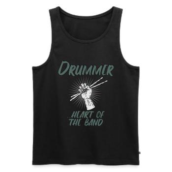 Schlagzeuger Drummer Band Geschenk Drums - Männer Premium Bio Tank Top - Schwarz - Vorne - Michal (187cm)