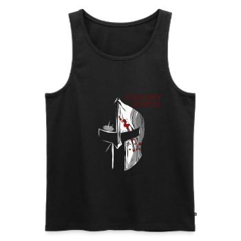 Casque Spartan Cadeau Sparta Gym - Débardeur bio Premium Homme - noir - Devant - Michal (187cm)