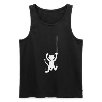 Chat drôle Chat mignon - t-shirt humour chats - Débardeur bio Premium Homme - noir - Devant - AI Model Male 178 light (178cm)