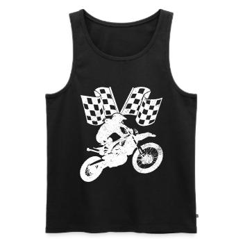 Cadeau de motocross - Débardeur bio Premium Homme - noir - Devant - AI Model Male 178 light (178cm)