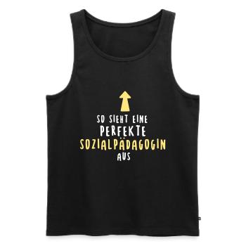Sozialpädagogin Soziale Arbeit Sozialpädagogik - Männer Premium Bio Tank Top - Schwarz - Vorne - Michal (187cm)