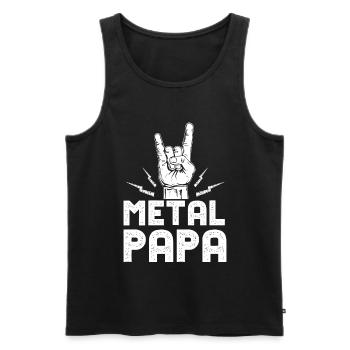 Metal Death Black Pommesgabel Papa lustig Geschenk - Männer Premium Bio Tank Top - Schwarz - Vorne - AI Model Male 178 light (178cm)