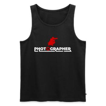 Photographer Model Shooting Camera Fan Gift Idea - Men's Premium Organic Tank Top - black - Front - AI Model Male 178 light (178cm)