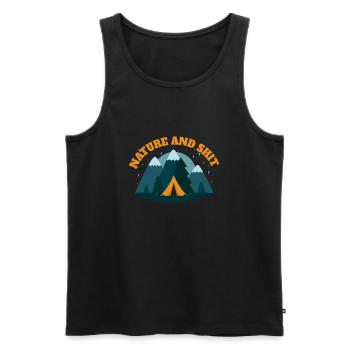 nature and shit - Männer Premium Bio Tank Top - Schwarz - Vorne - AI Model Male 178 light (178cm)