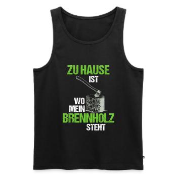Brennholz Axt Holz Machen - Männer Premium Bio Tank Top - Schwarz - Vorne - Michal (187cm)