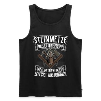 Steinmetz Steinmetzmeister Zunftwappen Geschenk - Männer Premium Bio Tank Top - Schwarz - Vorne - Michal (187cm)