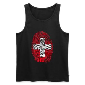 Schweiz T-shirt Geschenkidee - Männer Premium Bio Tank Top - Schwarz - Vorne - AI Model Male 178 light (178cm)