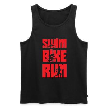 Multitâche Swim Bike Run Triathlon - Débardeur bio Premium Homme - noir - Devant - AI Model Male 178 light (178cm)