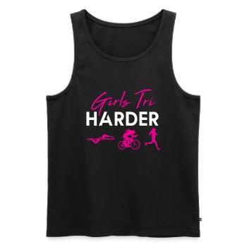Grils Tri Triathlon - Débardeur bio Premium Homme - noir - Devant - AI Model Male 178 light (178cm)