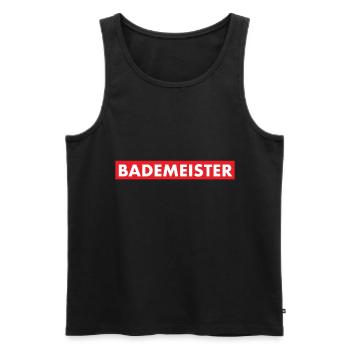 Bademeister Retro - Männer Premium Bio Tank Top - Schwarz - Vorne - Michal (187cm)