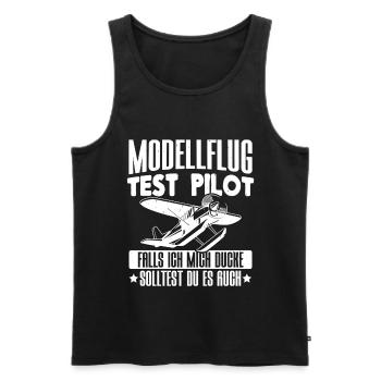 Modellflug Test Pilot - Männer Premium Bio Tank Top - Schwarz - Vorne - AI Model Male 178 light (178cm)