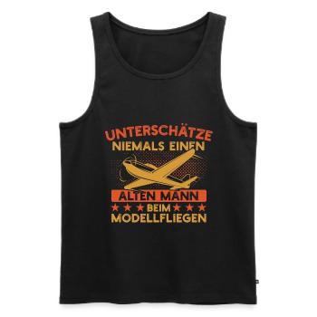 Unterschätze Niemald Einen Alten Mann Modellfliege - Männer Premium Bio Tank Top - Schwarz - Vorne - AI Model Male 178 light (178cm)