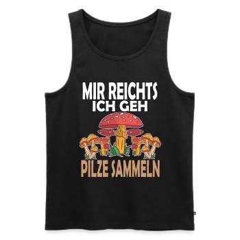 Pilzsammler Pilsjäger Pilsejäger Pilzsaison Herbst - Männer Premium Bio Tank Top - Schwarz - Vorne - Michal (187cm)