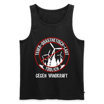 Gegen Windkraft und gegen Windenergie - Männer Premium Bio Tank Top - Schwarz - Vorne - Michal (187cm)