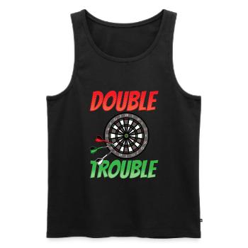 Lustiges Dart Geschenk double trouble Dartboard - Männer Premium Bio Tank Top - Schwarz - Vorne - Michal (187cm)