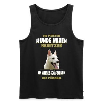 Weisser Schäferhund Tshirt - Weisser Schäferhund - Männer Premium Bio Tank Top - Schwarz - Vorne - Michal (187cm)