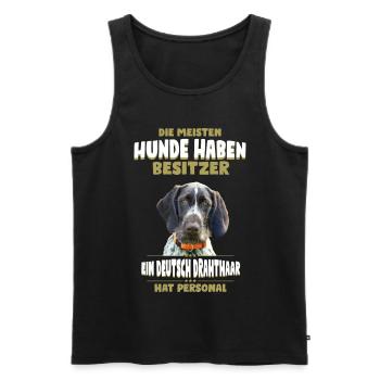 Deutsch Drahthaar Tshirt - Deutsch Drahthaar Shirt - Männer Premium Bio Tank Top - Schwarz - Vorne - AI Model Male 178 light (178cm)