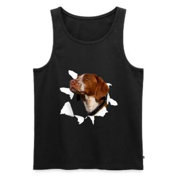 Epagneul Breton Tshirt Epagneul Breton Hund Shirt - Männer Premium Bio Tank Top - Schwarz - Vorne - Michal (187cm)