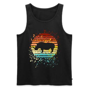 Colorful rhino design rhinos - Men's Premium Organic Tank Top - black - Front - Michal (187cm)