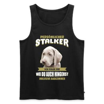 Weimaraner Tshirt - Weimaraner Hund Shirt - Männer Premium Bio Tank Top - Schwarz - Vorne - AI Model Male 178 light (178cm)