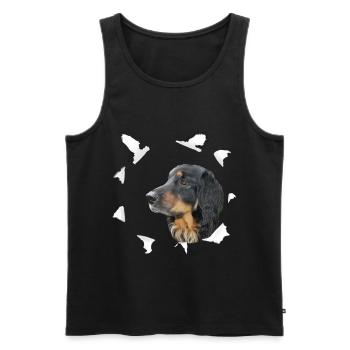 Hovawart Tshirt - Hovawart chien chemise - Débardeur bio Premium Homme - noir - Devant - AI Model Male 178 light (178cm)
