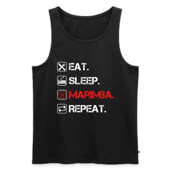 Eat Sleep Marimba Repeat Marimbaphon Vibraphon - Männer Premium Bio Tank Top - Schwarz - Vorne - AI Model Male 178 light (178cm)