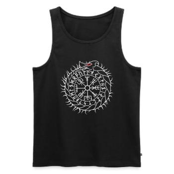 Vegvisir et Futhark - Ouroboros - Débardeur bio Premium Homme - noir - Devant - AI Model Male 178 light (178cm)