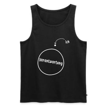 Ich trage keine Verantwortung - Männer Premium Bio Tank Top - Schwarz - Vorne - Michal (187cm)