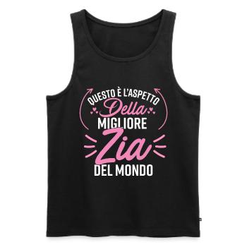 La migliore Zia del mondo - Männer Premium Bio Tank Top - Schwarz - Vorne - Michal (187cm)