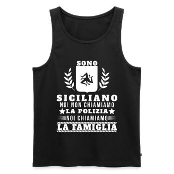 Sono Siciliano Noi Chiamiamo La Familglia Trinacri - Männer Premium Bio Tank Top - Schwarz - Vorne - AI Model Male 178 light (178cm)