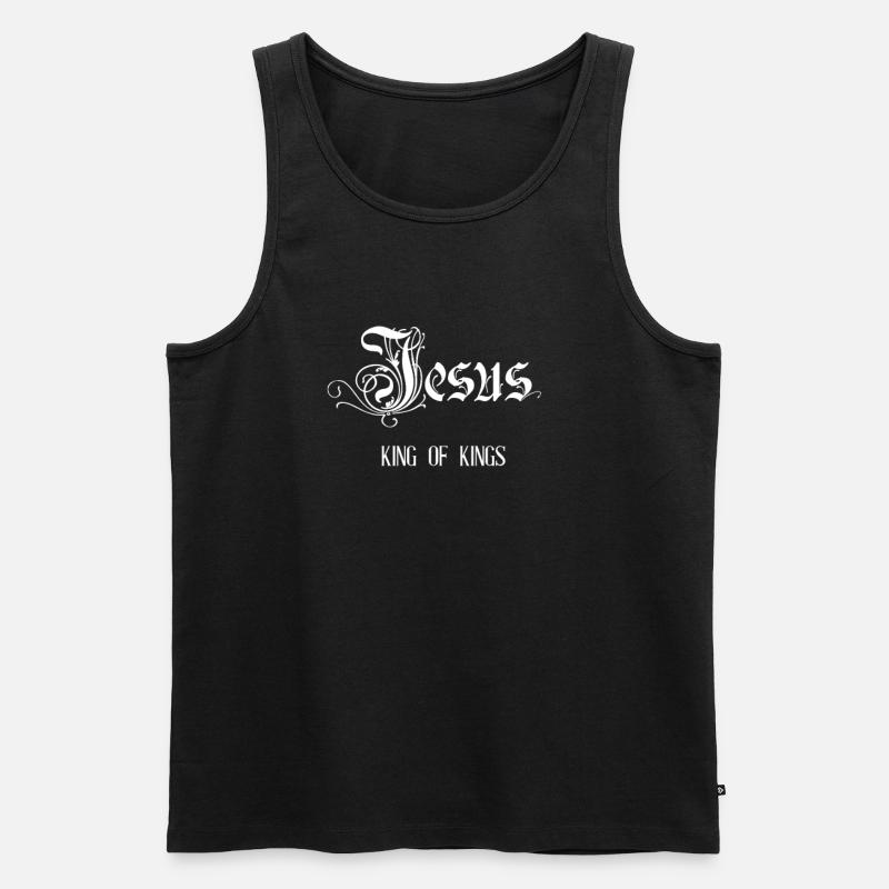 JESUS - Männer Premium Bio Tank Top - Schwarz