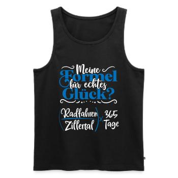 Echtes Glück - Radfahren durchs Zillertal - Männer Premium Bio Tank Top - Schwarz - Vorne - AI Model Male 178 light (178cm)