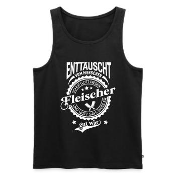 Lustiger Spruch für Beruf Fleischer - Männer Premium Bio Tank Top - Schwarz - Vorne - Michal (187cm)