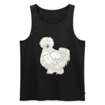 Poulet de soie dessin - Débardeur bio Premium Homme - noir - Devant - Michal (187cm)